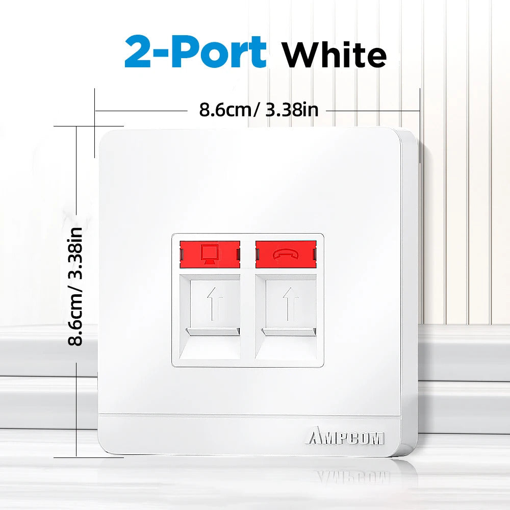 KEYSTONE FACEPLATE RJ11 RJ45 WALL SOCKET 1, 2 & 4 PORT