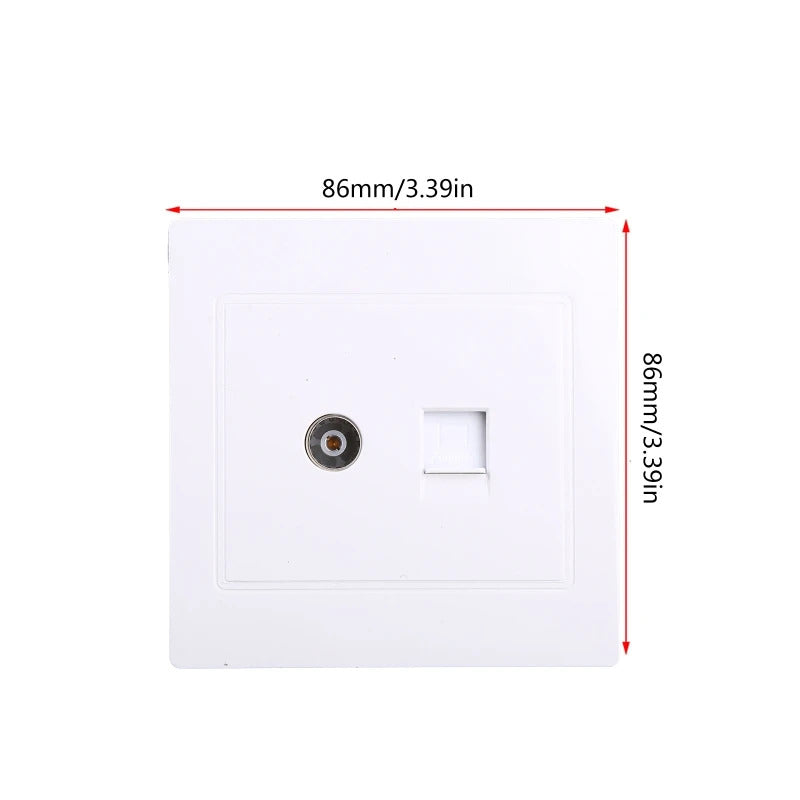RJ45 & TV CONNECTION FACEPLATE NETWORK