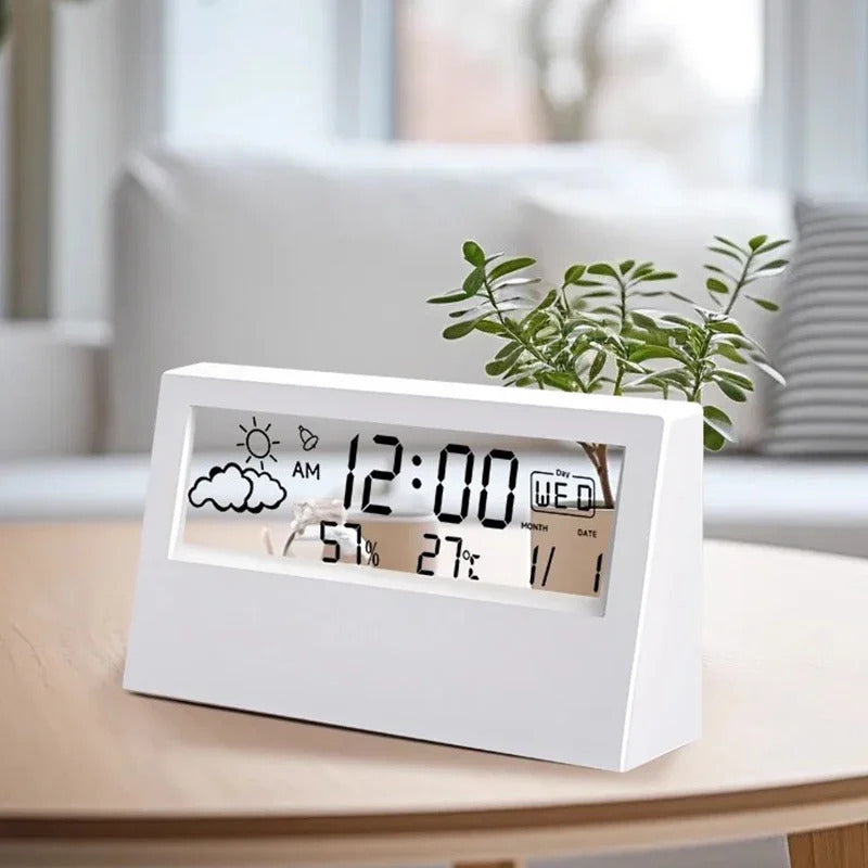 LED THERMOMETER ALARM CLOCK HYGROMETER STATION