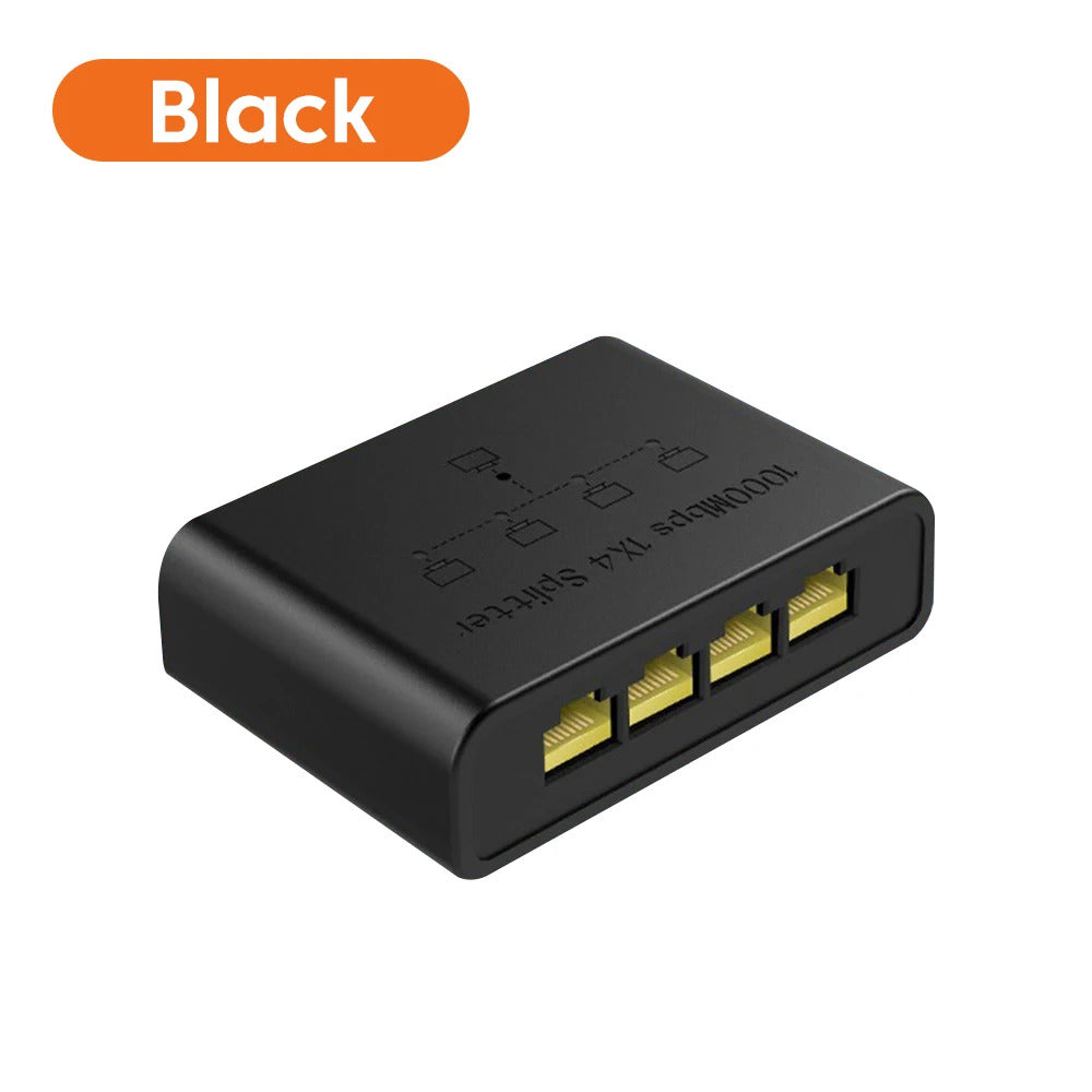 4 WAY RJ45 NETWORK SPLITTER 1000mbs