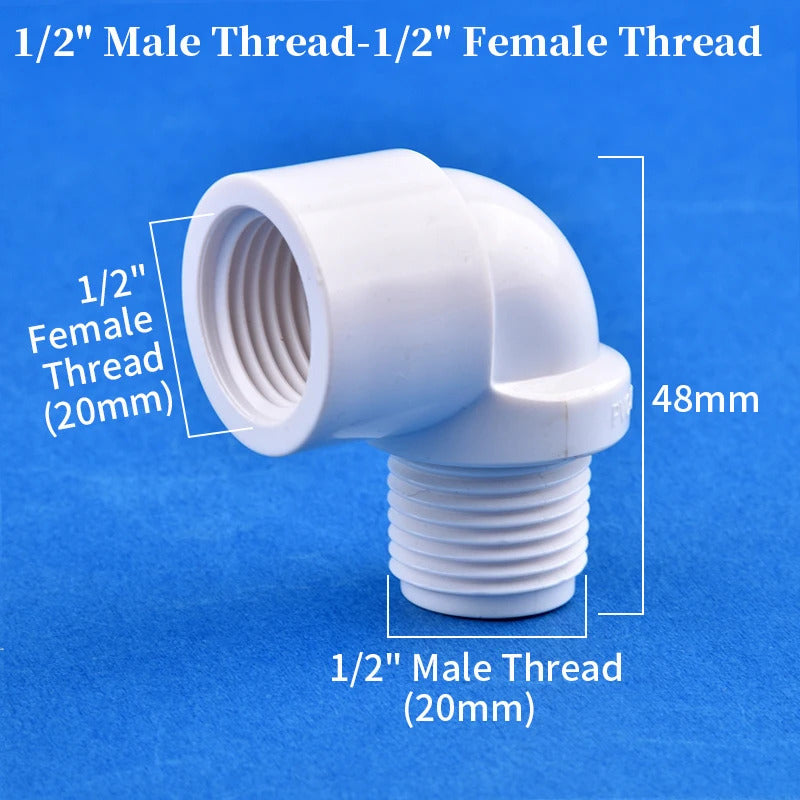 PVC THREADED ELBOW - 1/2" 3/4" 1" INCH