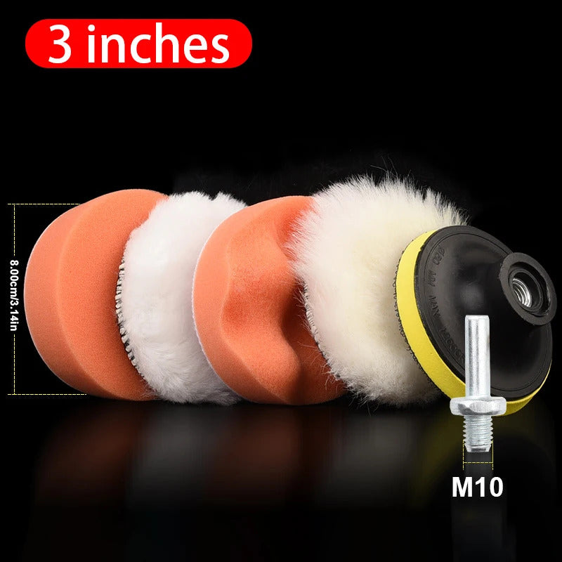 6 PIECE CAR POLISHING / BUFFER SPONGE SET FOR DRILL
