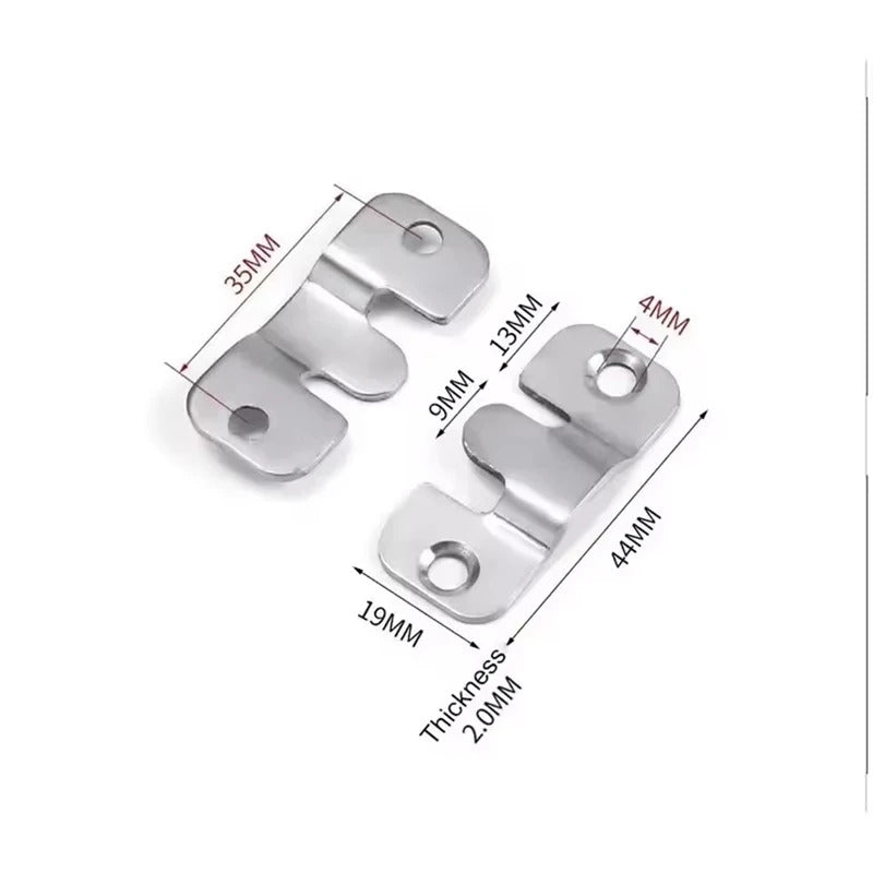 10 x STAINLESS STEEL INTERLOCKING HANGING PLATES (5 PAIRS)