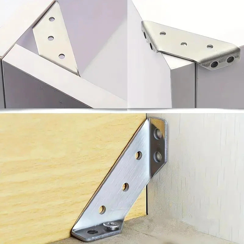 10 x METAL CORNER BRACE BRACKETS 90 DEGREE ANGLE JOINT FIXING 40 SCREWS