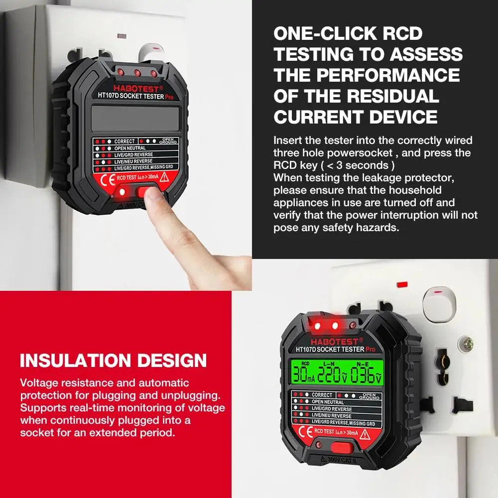 DIGITAL PRO UK SOCKET TESTER PLUG RCD TEST