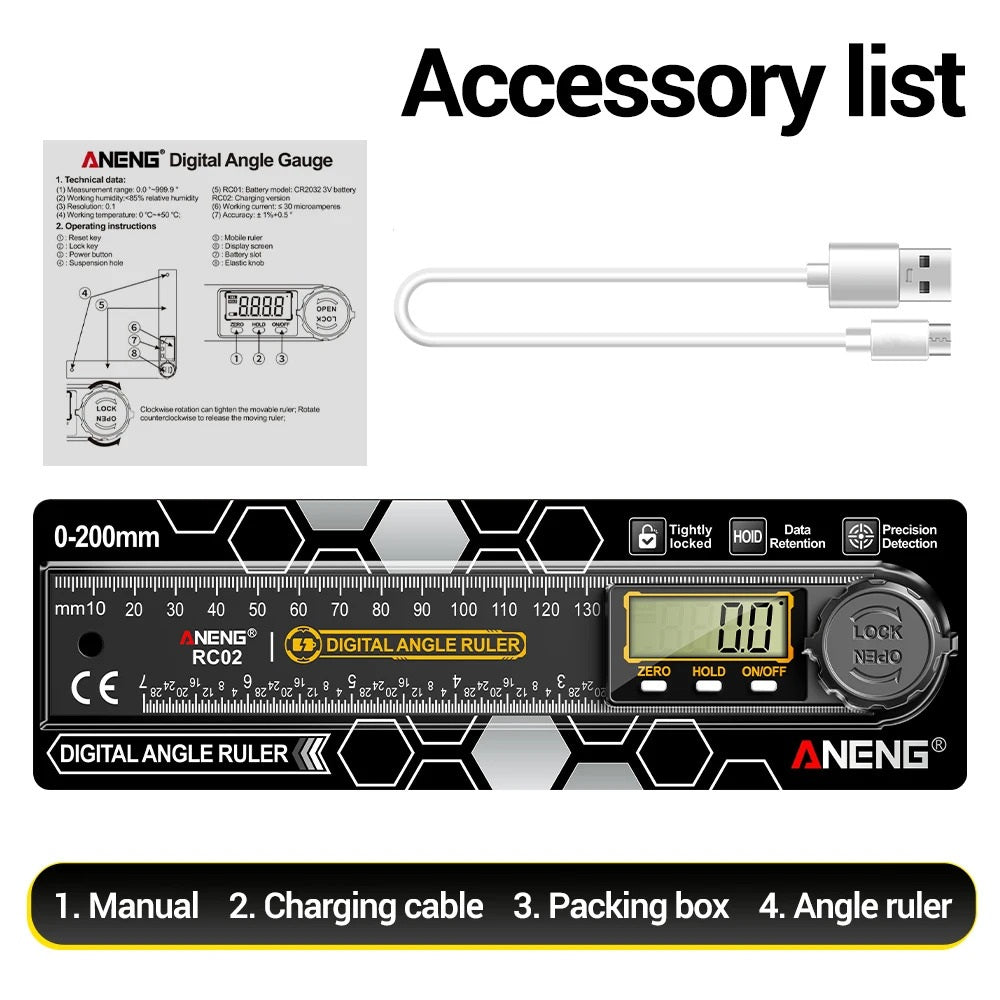 RECHARGABLE DIGITAL ANGLE GAUGE