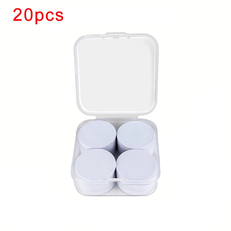 20 x 13.56MHz NTAG215 COIN CARDS - ADHESIVE BACKING NFC
