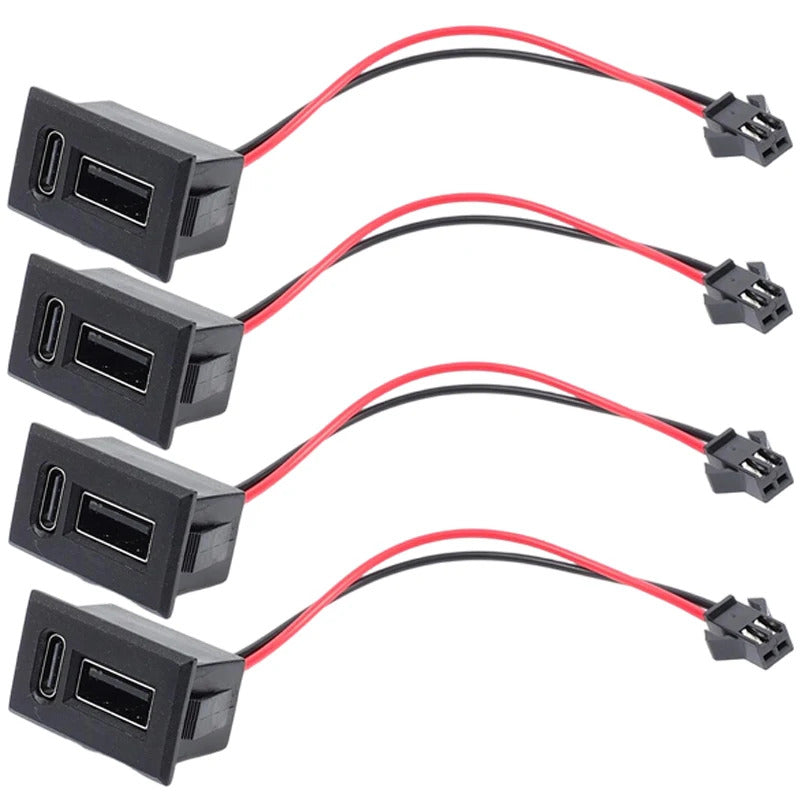 4 x DUAL USB TYPE C & A PANEL MOUNT SOCKETS