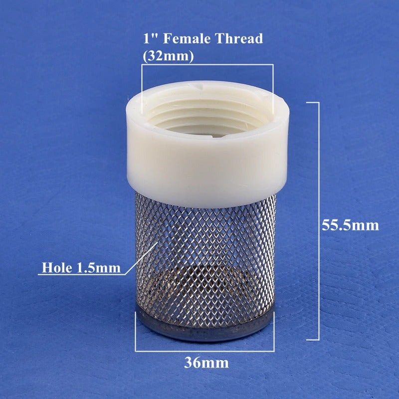AQUARIUM / POND STAINLESS STEEL PLASTIC OUTFLOW STRAINER 1/2" 3/4" 1"