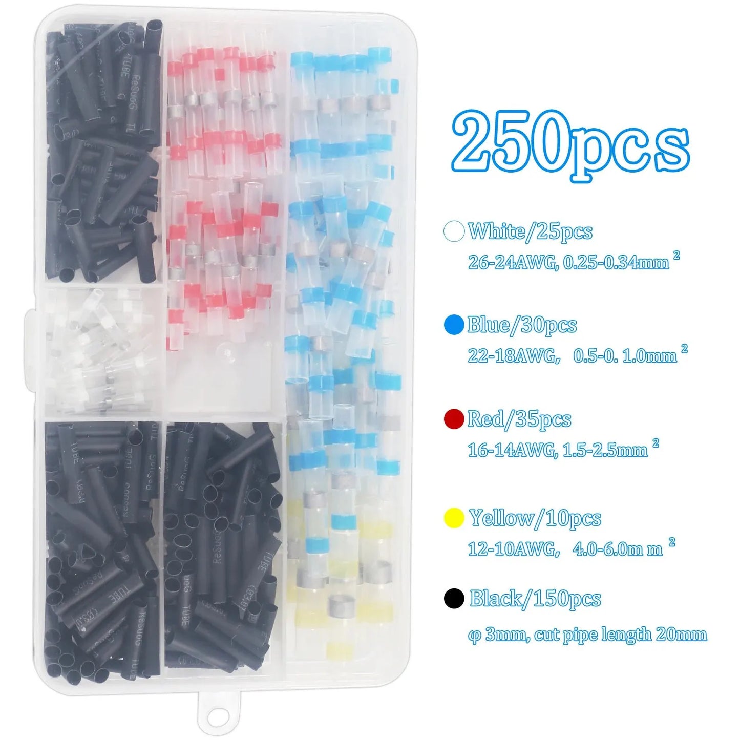 100 x WATERPROOF SOLDER SEAL HEAT SHRINK BUTT CONNECTORS