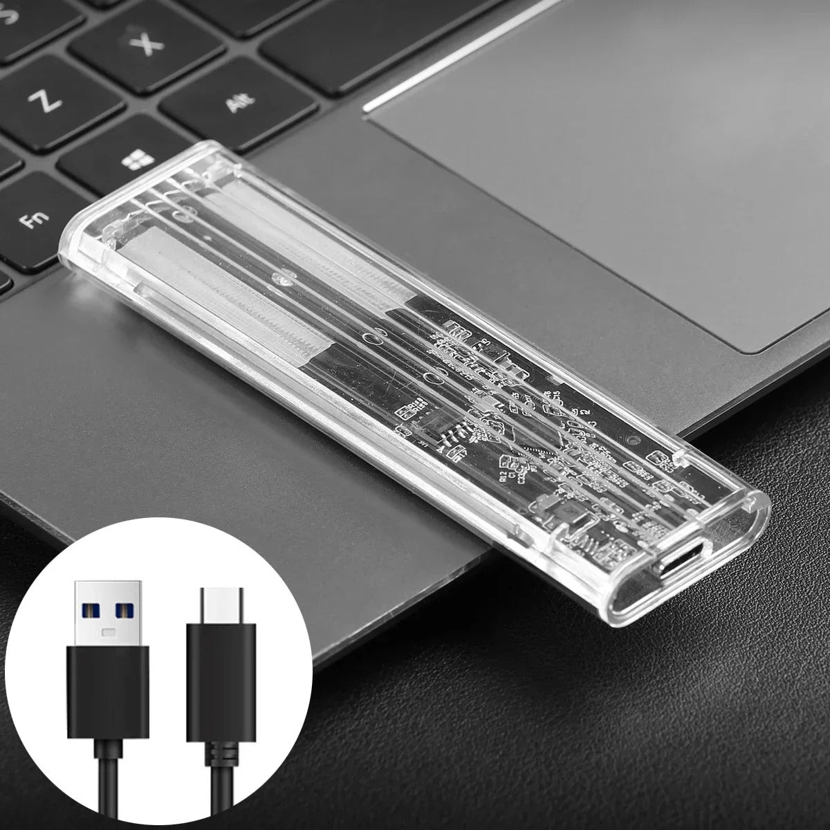 PORTABLE M.2 SSD ENCLOSURE CASE NGFF SATA USB HARD DRIVE