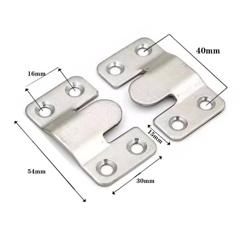 10 x STAINLESS STEEL INTERLOCKING HANGING PLATES (5 PAIRS)