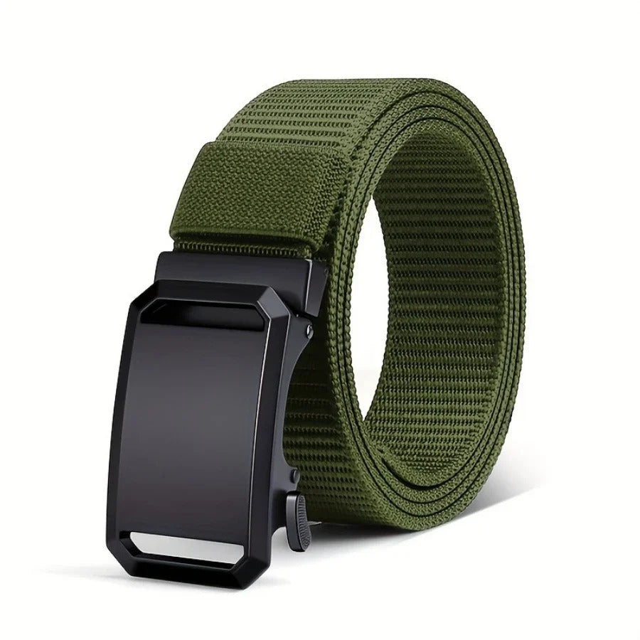 MEN'S CANVAS BELT 120CM TACTICAL MILITARY CASUAL AUTOMATIC BUCKLE WORK OUTDOOR