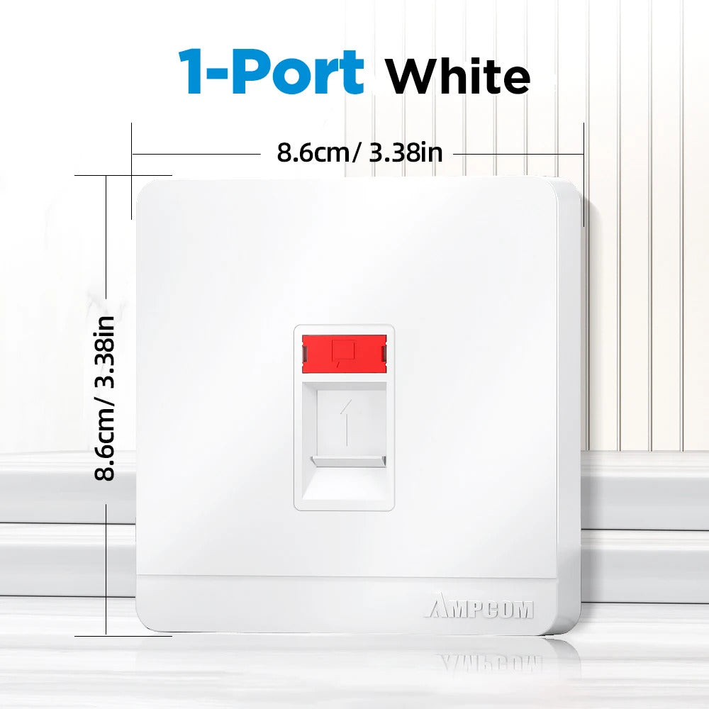 KEYSTONE FACEPLATE RJ11 RJ45 WALL SOCKET 1, 2 & 4 PORT