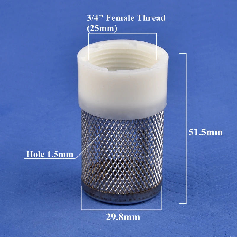 AQUARIUM / POND STAINLESS STEEL PLASTIC OUTFLOW STRAINER 1/2" 3/4" 1"