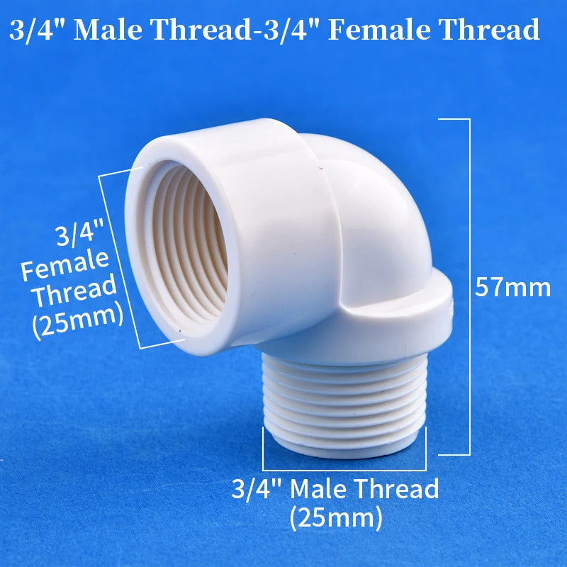 PVC THREADED ELBOW - 1/2" 3/4" 1" INCH