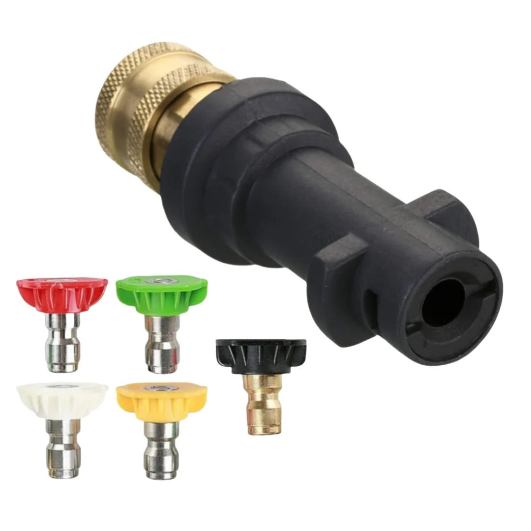 KARCHER COMPATABLE 1/4" QUICK CONNECT ATTACHMENT & 5 JETS