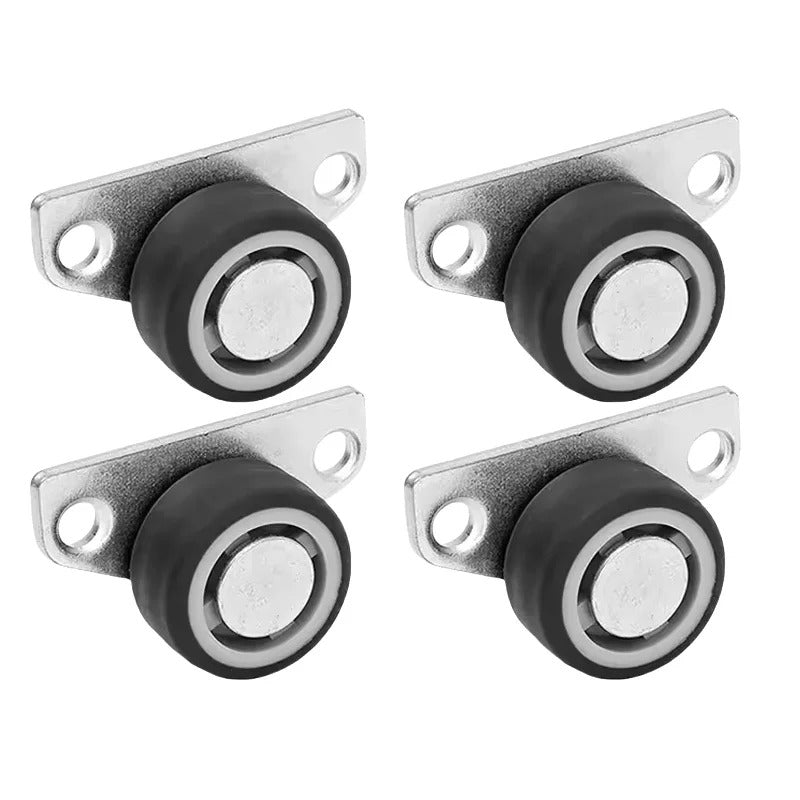 4 x RUBBER CASTER WHEEL SIDE MOUNT 3CM