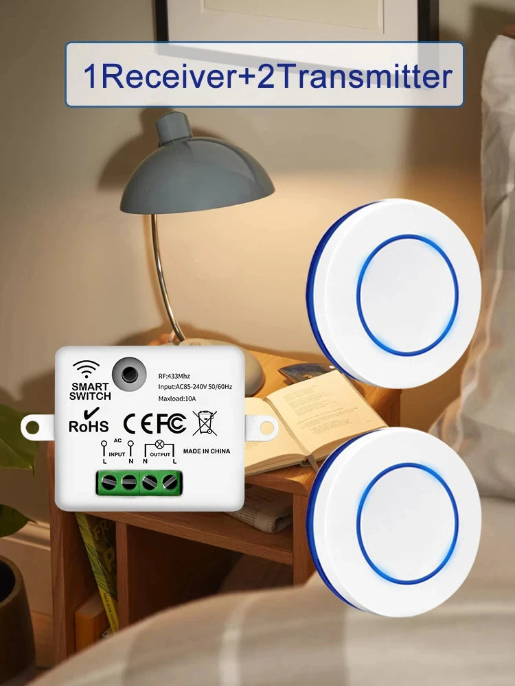WIRELESS REMOTE CONTROL LIGHT SWITCH 22V 10A 433MHz