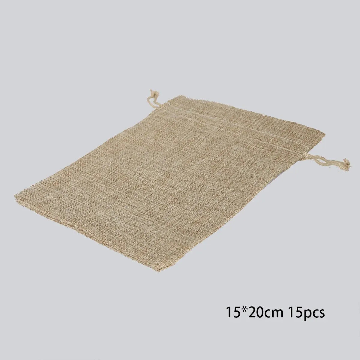 15 x COTTON HEMP GIFT BAGS 15mm x 20mm