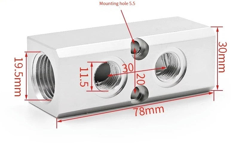 MANIFOLD BLOCK WITH TAPS 6 5 4 3 2 WAY